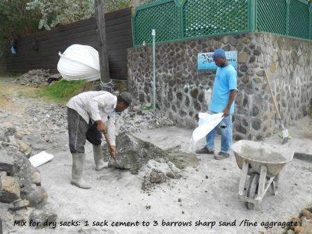 Mixing concrete for the Belmont Walkway